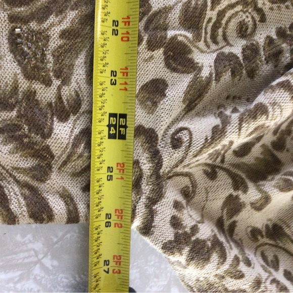 Vintage Alfred Dunner v- neck size 3X tan brown floral print cardigan sweater - Picture 7 of 11